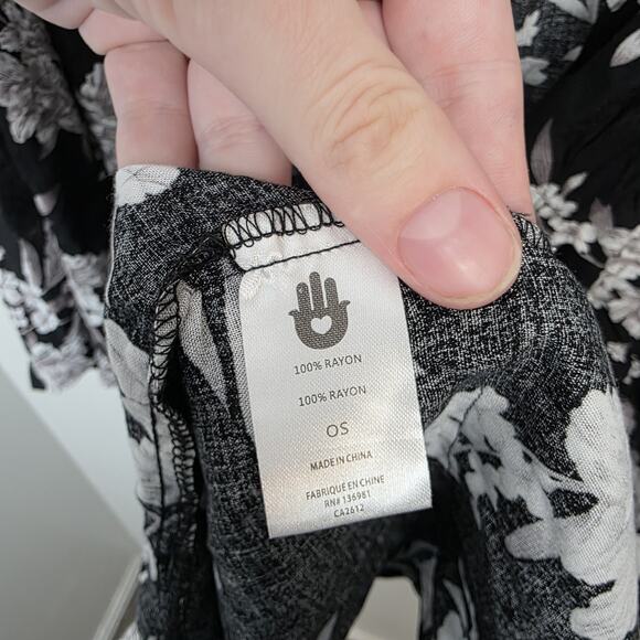 Spiritual Gangster Black White Floral Boho Festival Hippie Maya Kimono One Size - Picture 7 of 9